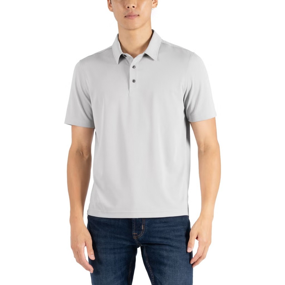 Gerry Mens Short Sleeve Polo Gray Textured Moisture Wicking Shirt 2XL New